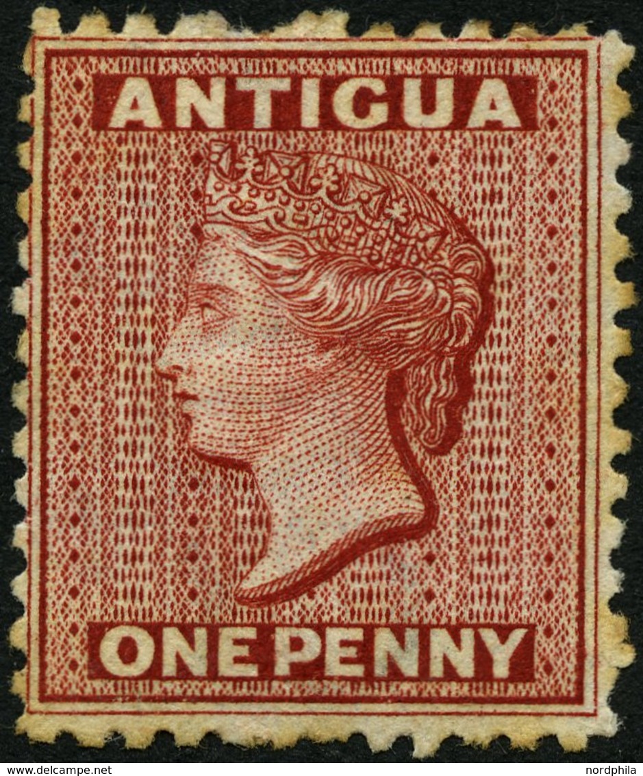 ANTIGUA 4aA *, 1872, 1 P. Karmin, Wz. CC, Feinst, Mi. 160.- - Antigua Und Barbuda (1981-...)