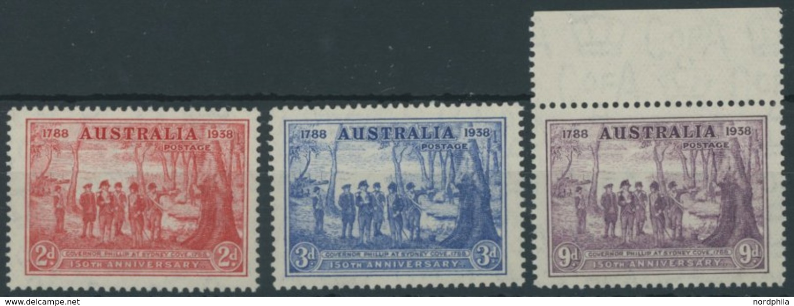 AUSTRALIEN 153-55 **, 1937, Gründung Neu Südwales, Postfrischer Prachtsatz - Altri & Non Classificati