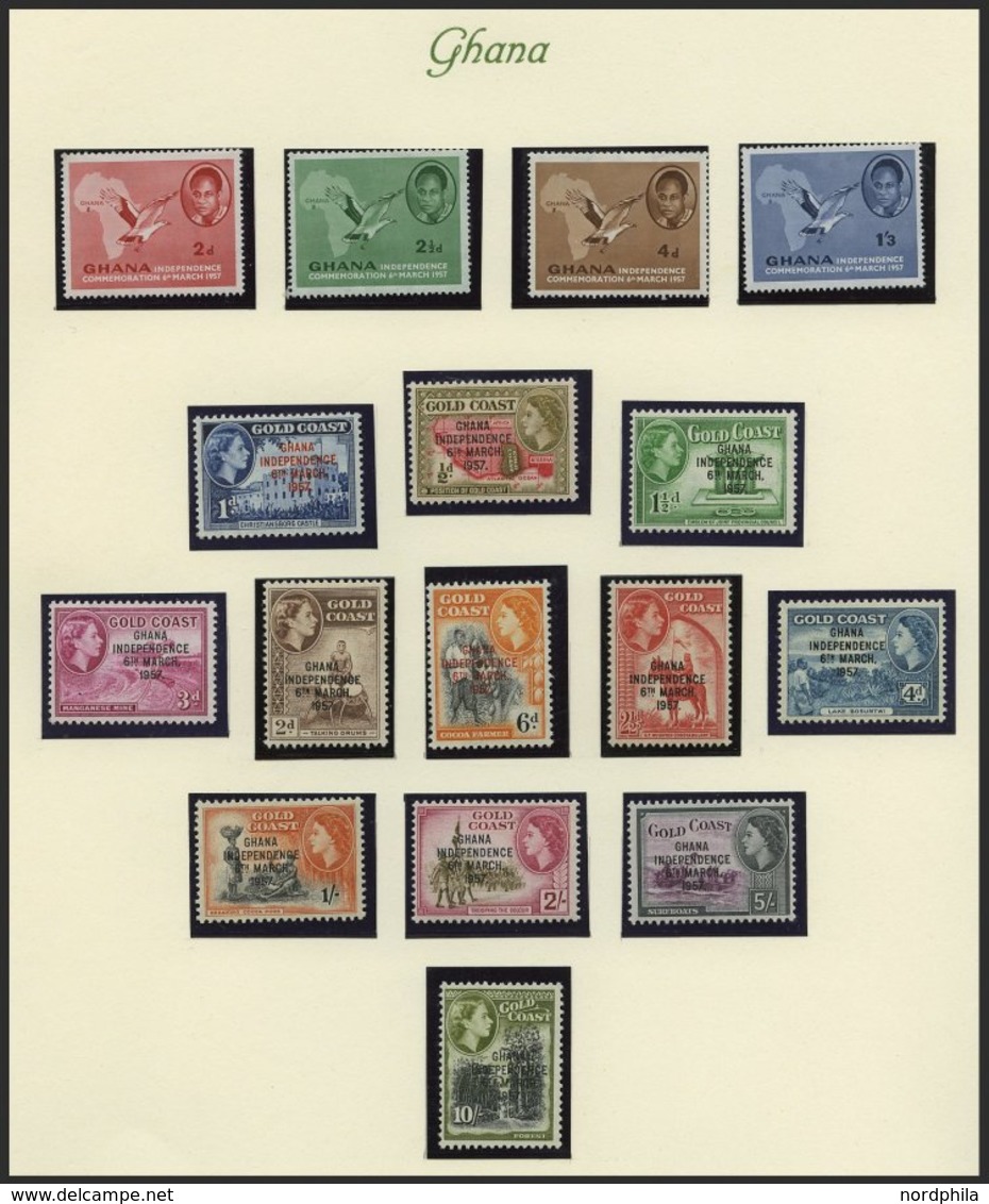 GHANA **, 1957-65, Recht Komplette Postfrische Sammlung Ghana Auf Borekseiten, Prachterhaltung, Mi. 280.- - Ghana (1957-...)