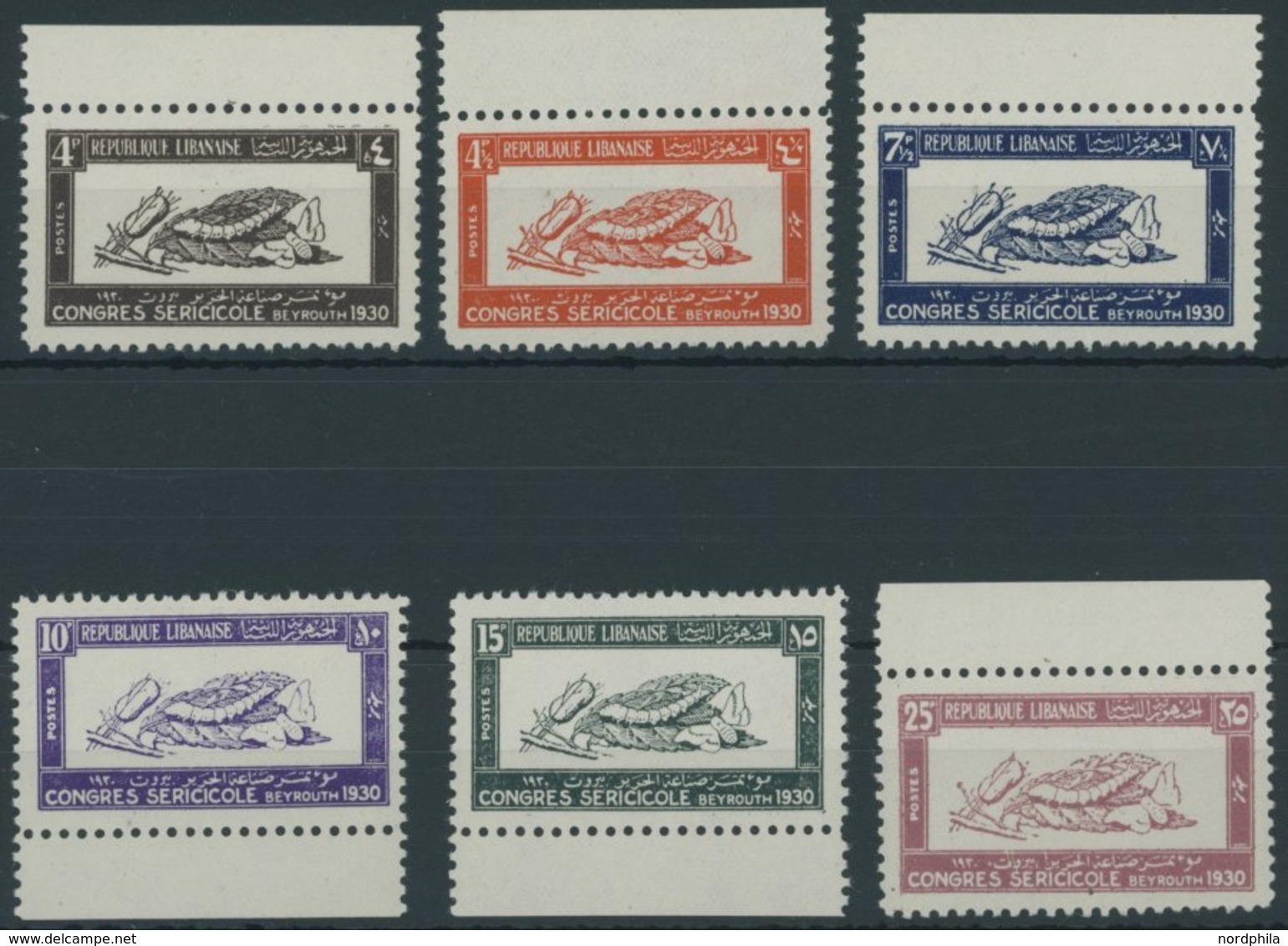 LIBANON 159-64 **, 1930, Seidenraupenzüchter, Postfrischer Prachtsatz - Líbano