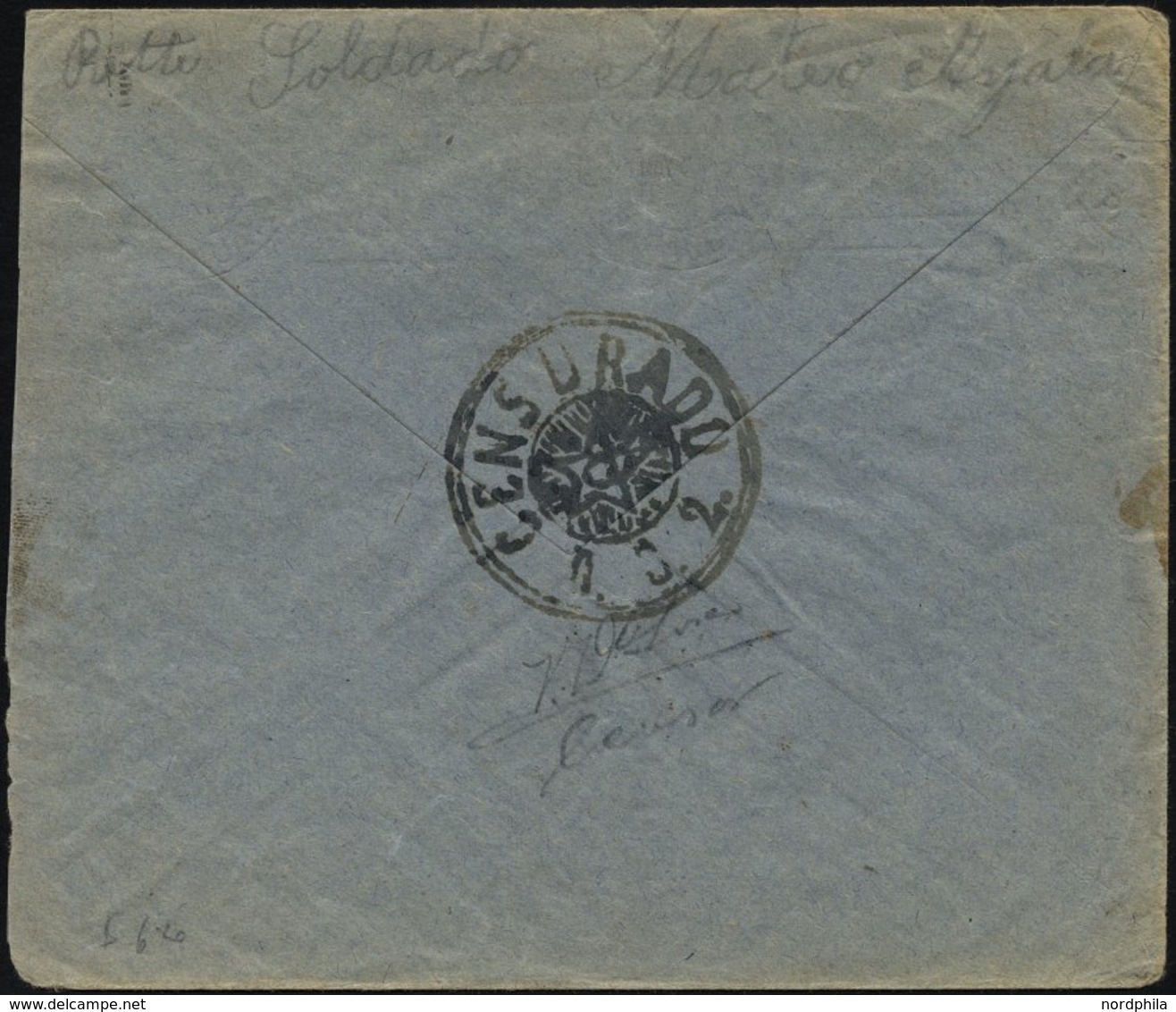 PARAGUAY Feldpostbrief Mit Schwachem Divisionsstempel (oben Rechts) Und Rückseitiger Zensur, Feinst - Paraguay