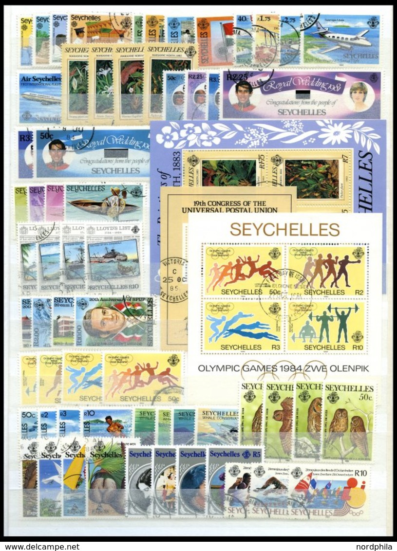 SEYCHELLEN O,Brief , 1978-89, Fast Komplett, 1x Gestempelt Und 1x Auf FDC`s, U.a. Mit Mi.Nr. 366-74, Prachterhaltung - Seychellen (1976-...)