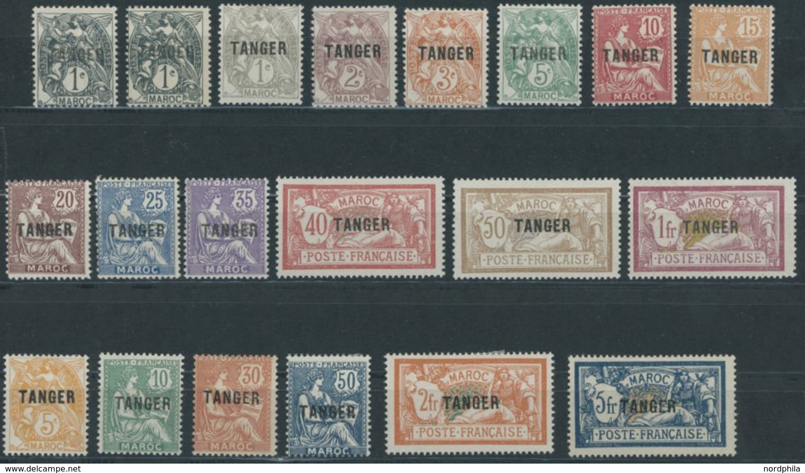 TANGER 1-18 *, 1918-23, Allegorische Darstellungen, Falzrest, 2 Prachtsätze, Mi. 240.- - Unused Stamps