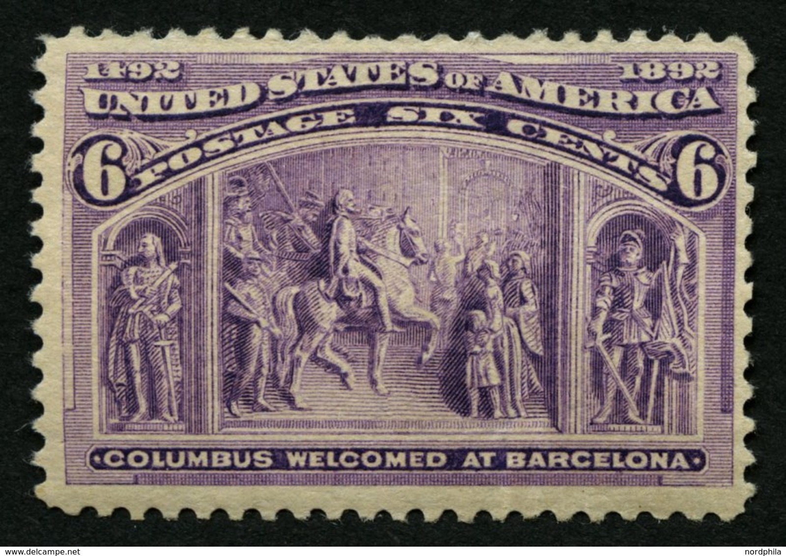 USA 78 **, Scott 235, 1893, 6 C. Columbus-Weltausstellung, Postfrisch, Feinst (kleine Knitter), $ 160 - Sonstige & Ohne Zuordnung