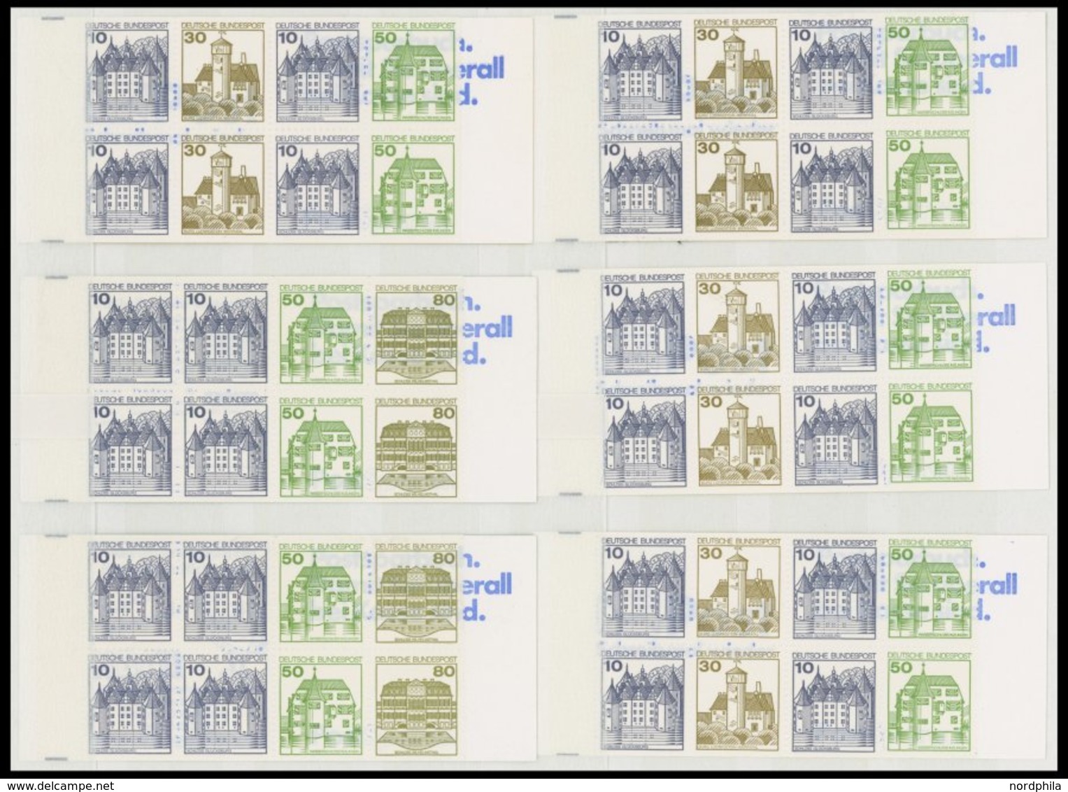 SLG., LOTS DEUTSCHLAND MH **, 1977-82, 10 Postfrische Markenheftchen Bundesrepublik Und Berlin Mit Plattenfehlern: Bund - Collezioni