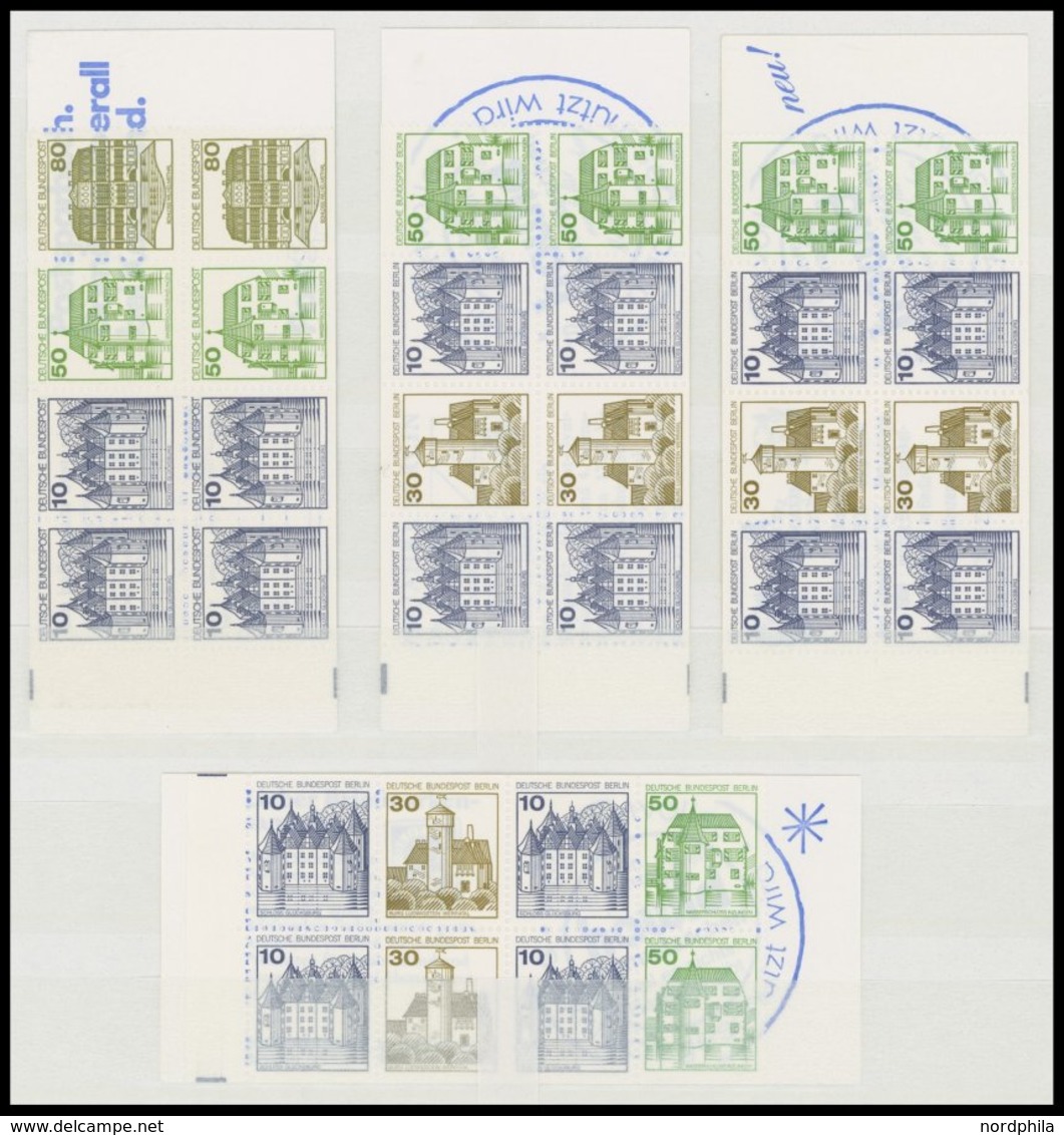 SLG., LOTS DEUTSCHLAND MH **, 1977-82, 10 Postfrische Markenheftchen Bundesrepublik Und Berlin Mit Plattenfehlern: Bund - Colecciones