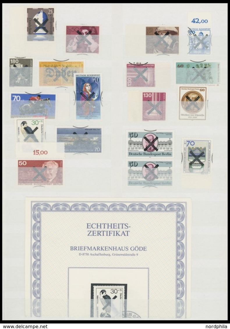 SLG., LOTS DEUTSCHLAND O,** , 1973-81, 17 Verschiedene Werte Bundesrepublik Und Berlin Mit Andreaskreuz-Entwertungen, 4 - Colecciones