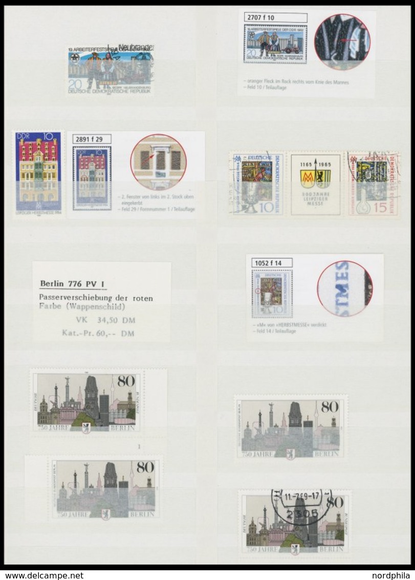 SLG., LOTS DEUTSCHLAND **,o , 1969-90, Partie Meist Verschiedener Abarten Bundesrepublik, Berlin Und DDR, 17 Werte Und 3 - Sammlungen