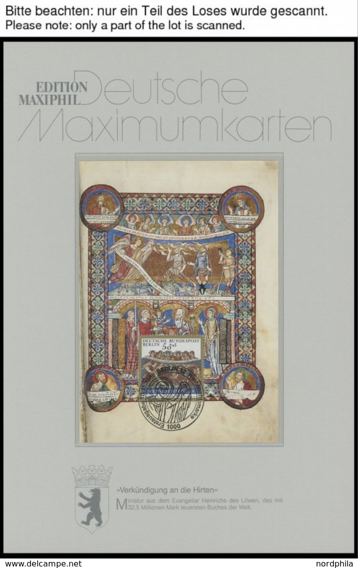 SLG., LOTS DEUTSCHLAND 1988, 30 Verschiedene Maximunkarten Bundesrepublik Und Berlin Auf Spezialseiten Der Firma Krüger, - Colecciones