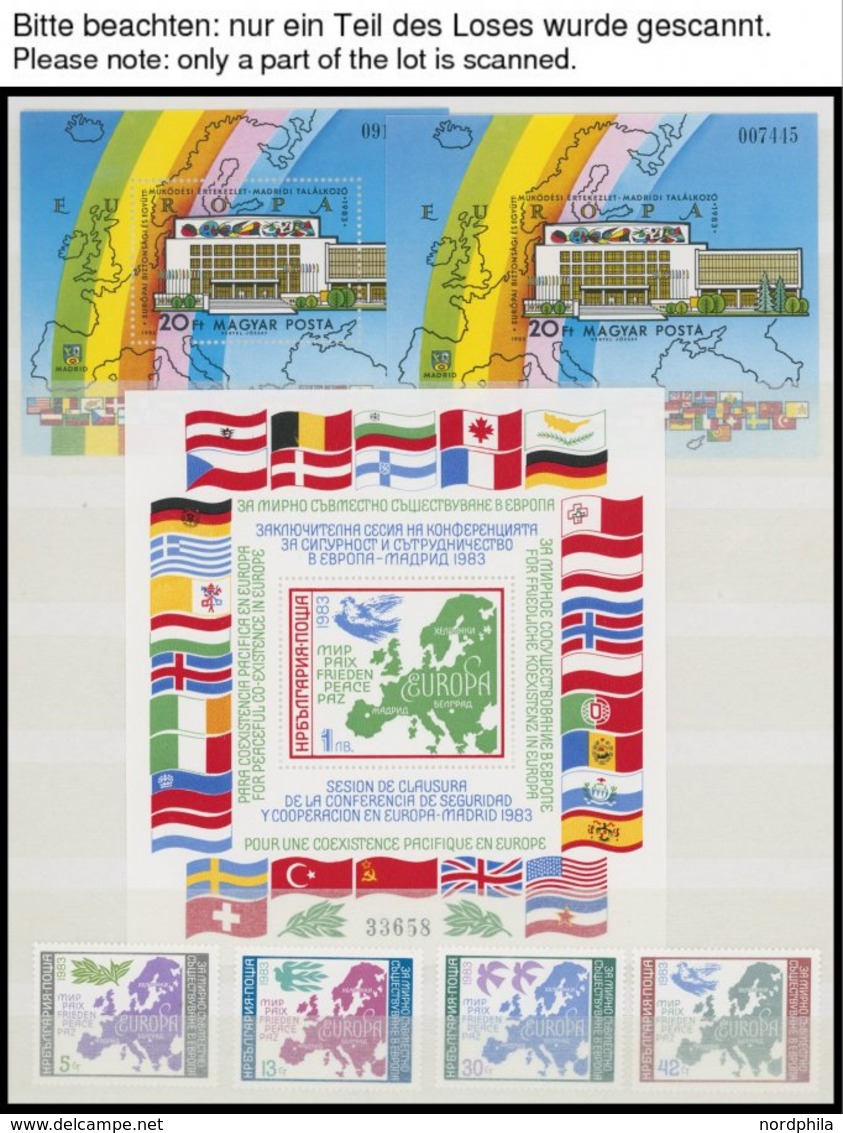 SLG., LOTS EUROPA **, Partie Von 100 Verschiedenen Postfrischen Europa-Blocks Mit Einigen Ungezähnten Ausgaben, Dazu Ein - Otros & Sin Clasificación