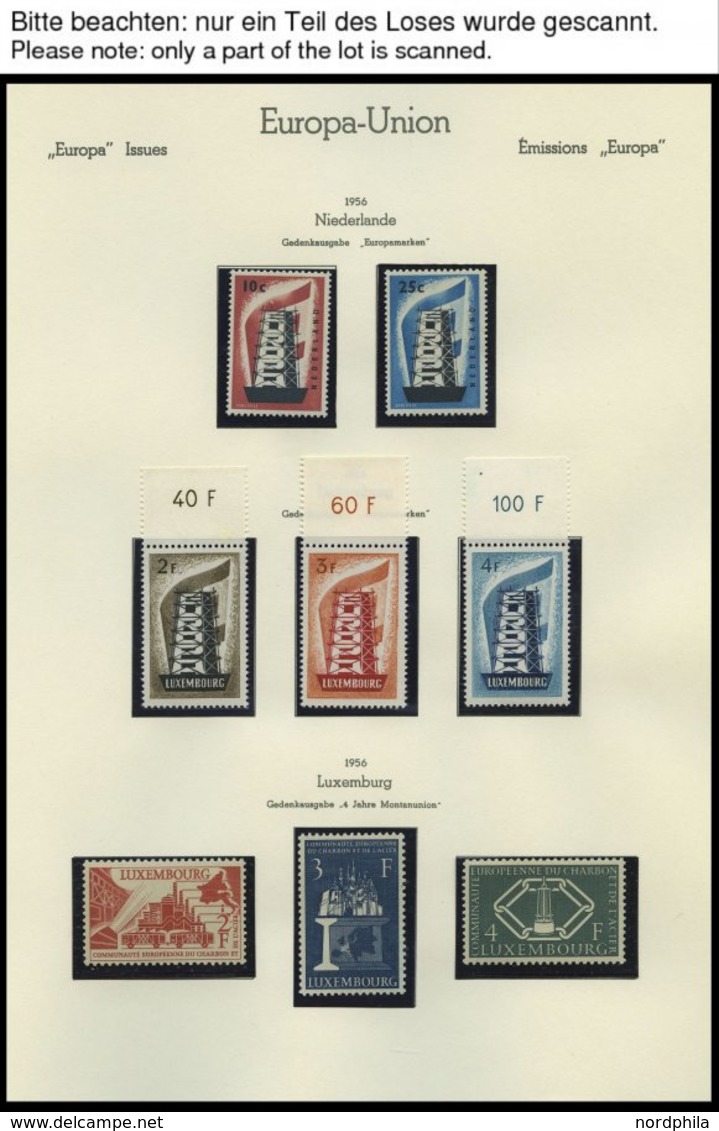 EUROPA UNION **, Postfrische Sammlung Europa-Union Von 1956-92 In 5 Leuchtturm Alben, Komplett Bis Auf Andorra-Spanische - Sonstige & Ohne Zuordnung