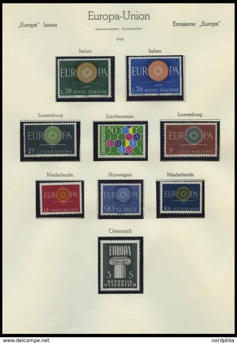 EUROPA UNION **, Postfrische Sammlung Europa-Union Von 1956-92 In 5 Leuchtturm Alben, Komplett Bis Auf Andorra-Spanische - Altri & Non Classificati