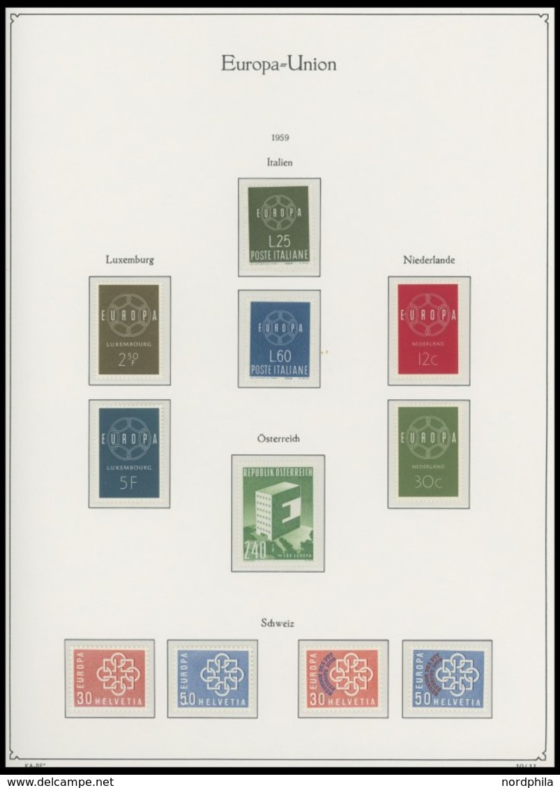 EUROPA UNION **, komplette postfrische Sammlung Gemeinschaftsausgaben von 1956-88 ohne Andorra 1972 in 3 KA-BE Falzlosal