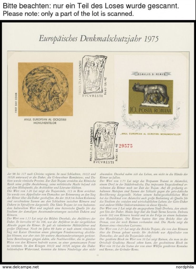 SONSTIGE MOTIVE **,Brief,BrfStk , Europäisches Denkmalschutzjahr 1975 Im Borek Spezial Falzlosalbum, Mit Einzelmarken, S - Denkmäler