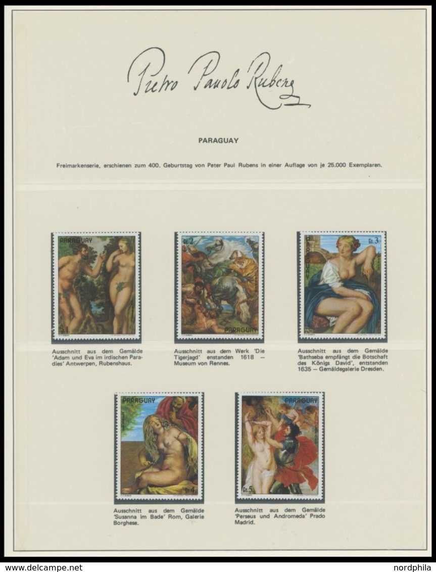SONSTIGE MOTIVE **, Postfrische Sammlung Rubens - Philatelistische Dokumentation, Herausgegeben Zum 400. Geburtstag Pete - Rubens