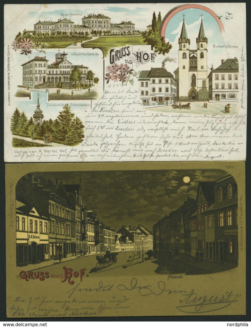 DEUTSCHLAND ETC. HOF, 2 Verschiedene Gruss Aus.. Karten Von 1899 Und 1901, Gebraucht - Other & Unclassified