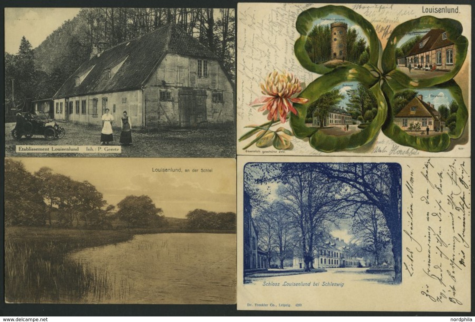 DEUTSCHLAND ETC. Schloss LOUISENLUND An Der Schlei, 6 Verschiedene Ansichtskarten Aus Den Jahren 1899-1932 - Other & Unclassified