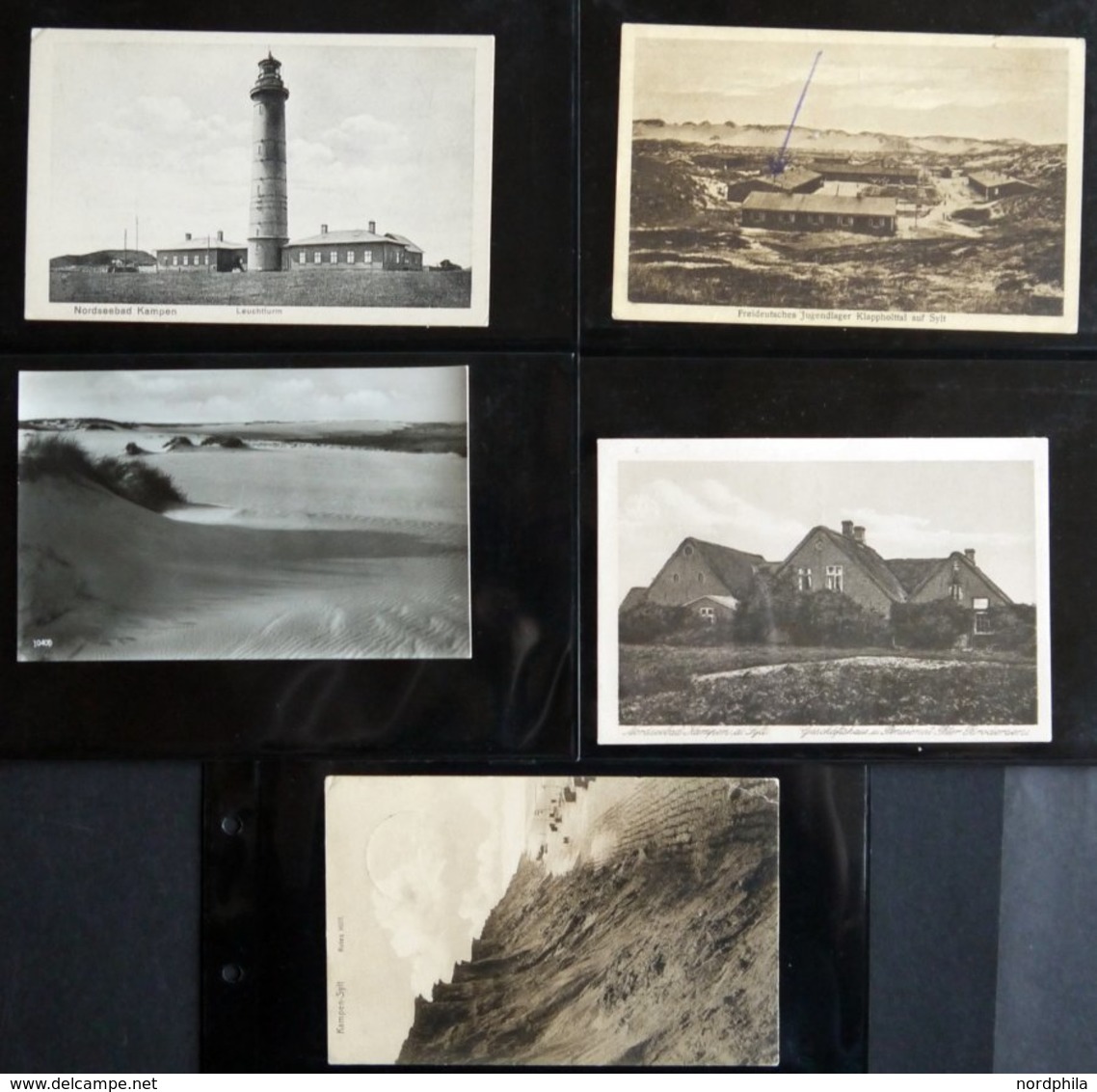 DEUTSCHLAND ETC. SYLT - Kampen, Sammlung Von 57 Verschiedenen Ansichtskarten Im Briefalbum, Dabei 2 Farbige - Sonstige & Ohne Zuordnung