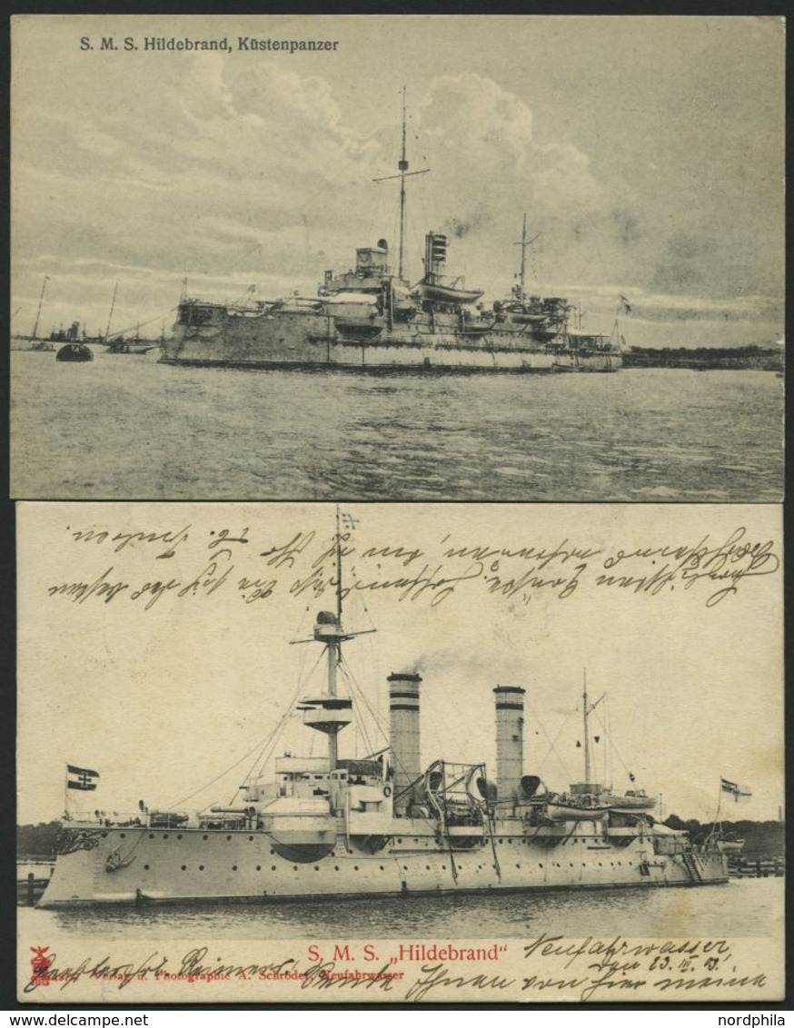 ALTE POSTKARTEN - SCHIFFE KAISERL. MARINE BIS 1918 S.M.S. Hildebrand, 3 Karten, Meist Gebraucht - Guerre