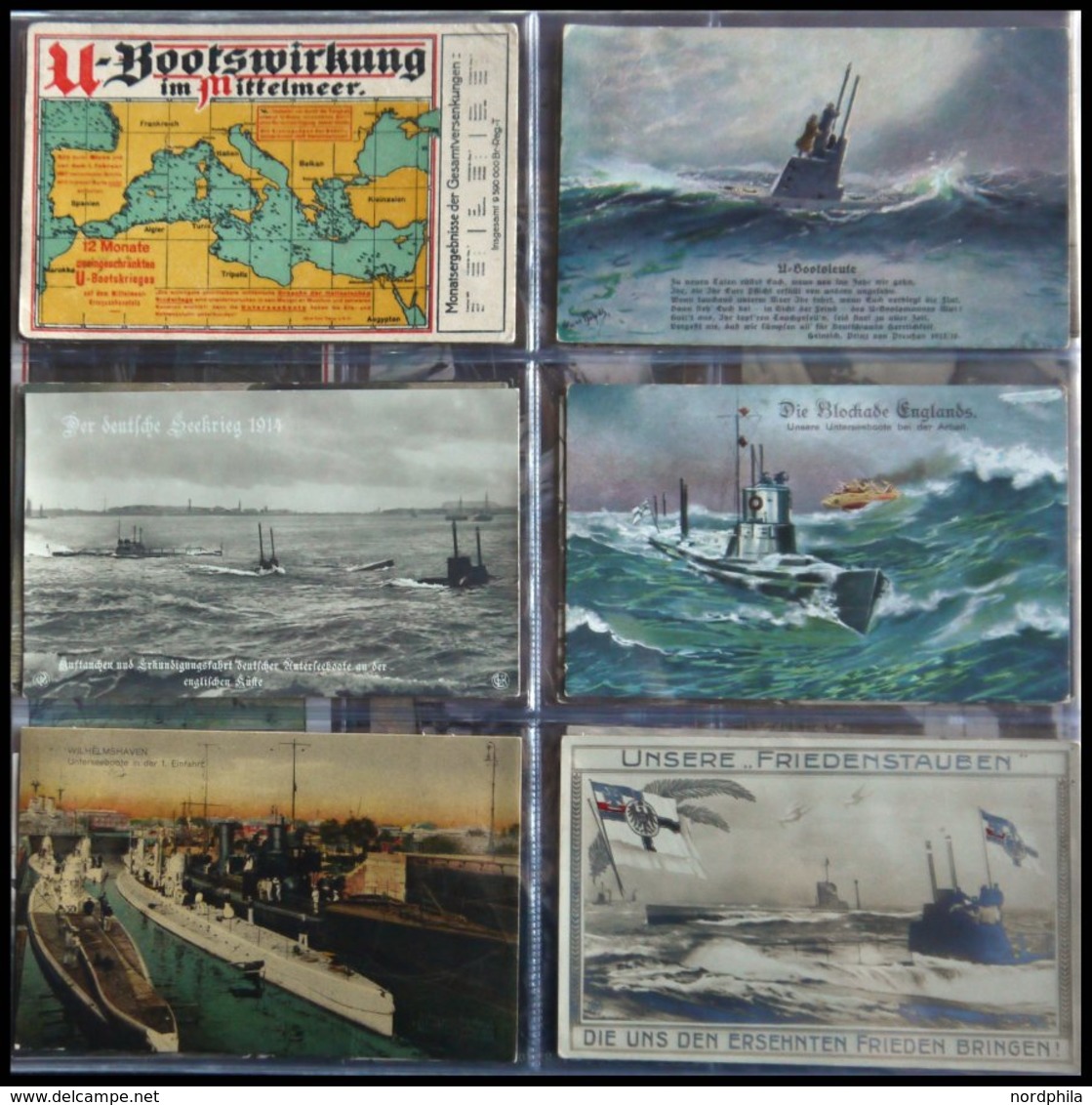 ALTE POSTKARTEN - SCHIFFE KAISERL. MARINE BIS 1918 U-Boote: Sammlung von 96 verschiedenen Ansichtskarten mit U-Boot-Moti