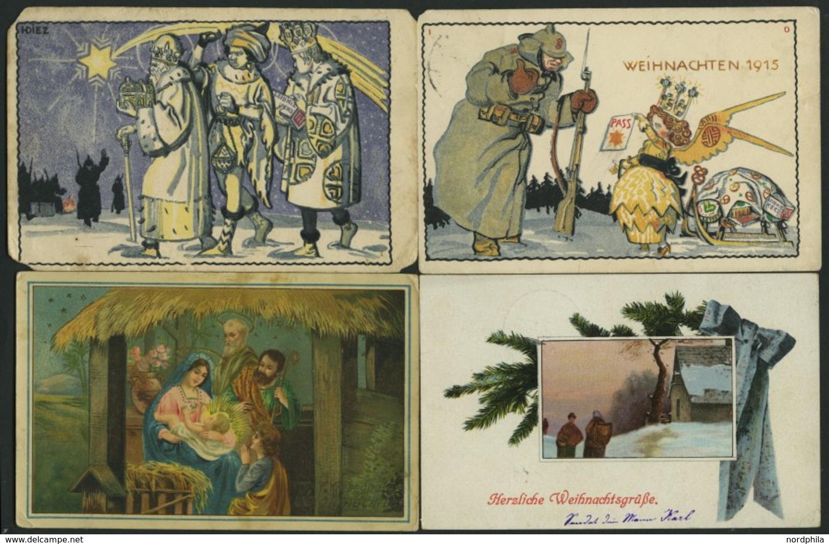 ALTE POSTKARTEN - VARIA Weihnachten, 7 Verschiedene Ansichtskarten, Alles Feldpostkarten Von 1915/6 - Other & Unclassified