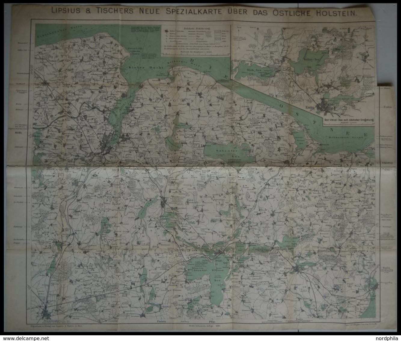 ALTE LANDKARTEN - SCHLESW Lipsius & Tischer`s Neue Spezialkarte über Das Östliche Holstein, Dritte Verbesserte Auflage V - Autres & Non Classés