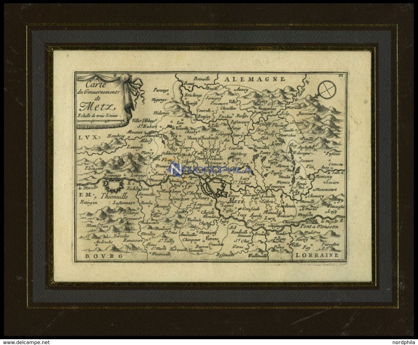 Metz, Plan Mit Umgebungskarte, Kupferstich Von Beaulieu Um 1660 - Sonstige & Ohne Zuordnung