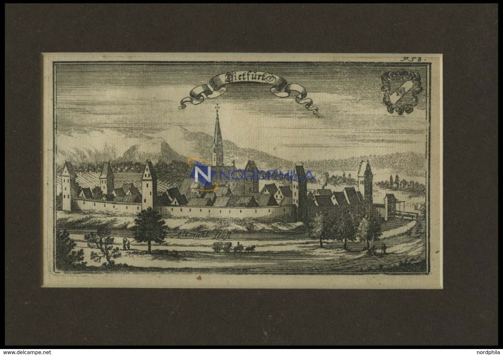 DIETFURT, Gesamtansicht, Kupferstich Von Ertl, 1687 - Litografía