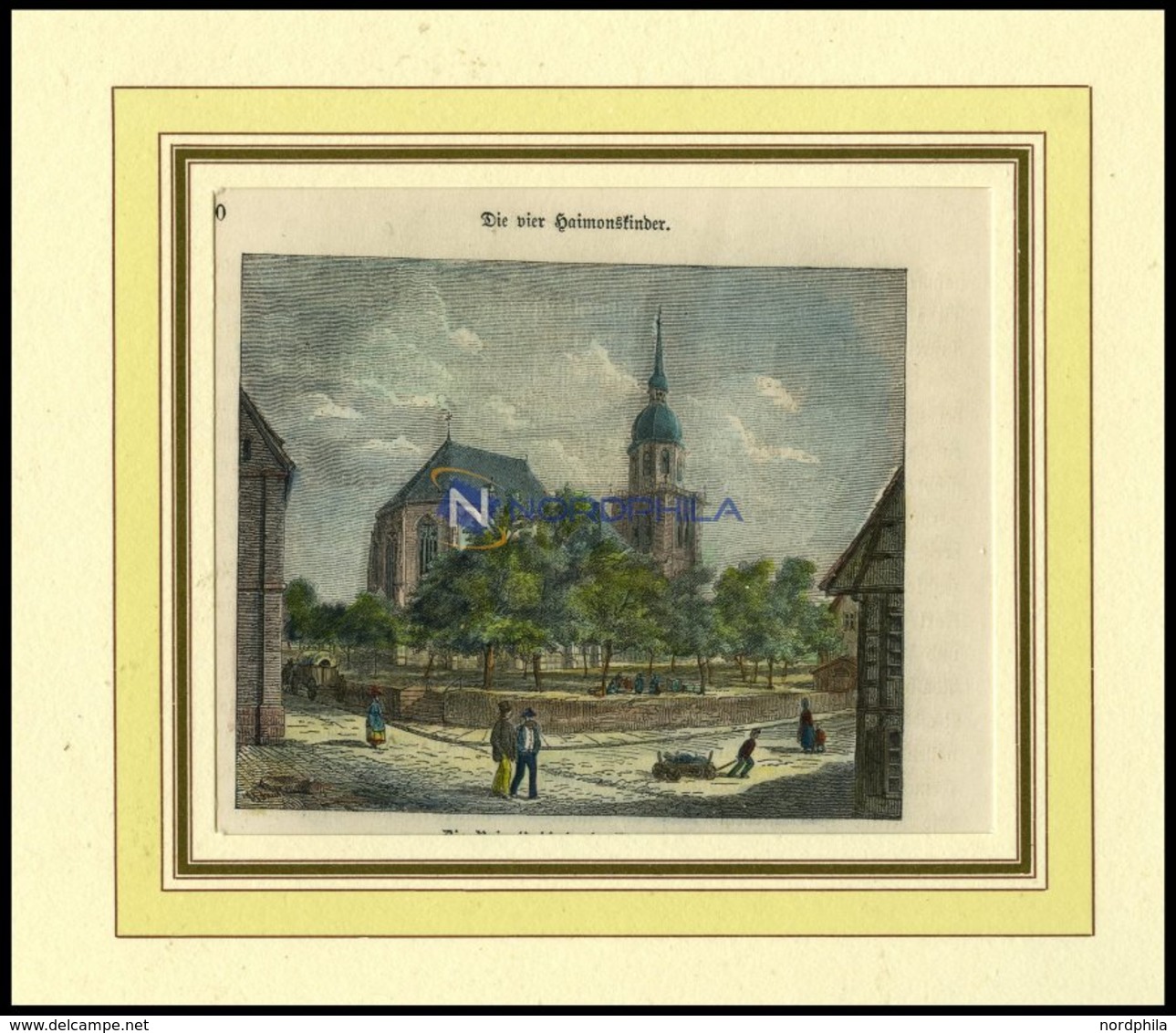 DORTMUND: Die Reinoldskirche, Kolorierter Holzstich Um 1880 - Lithographies