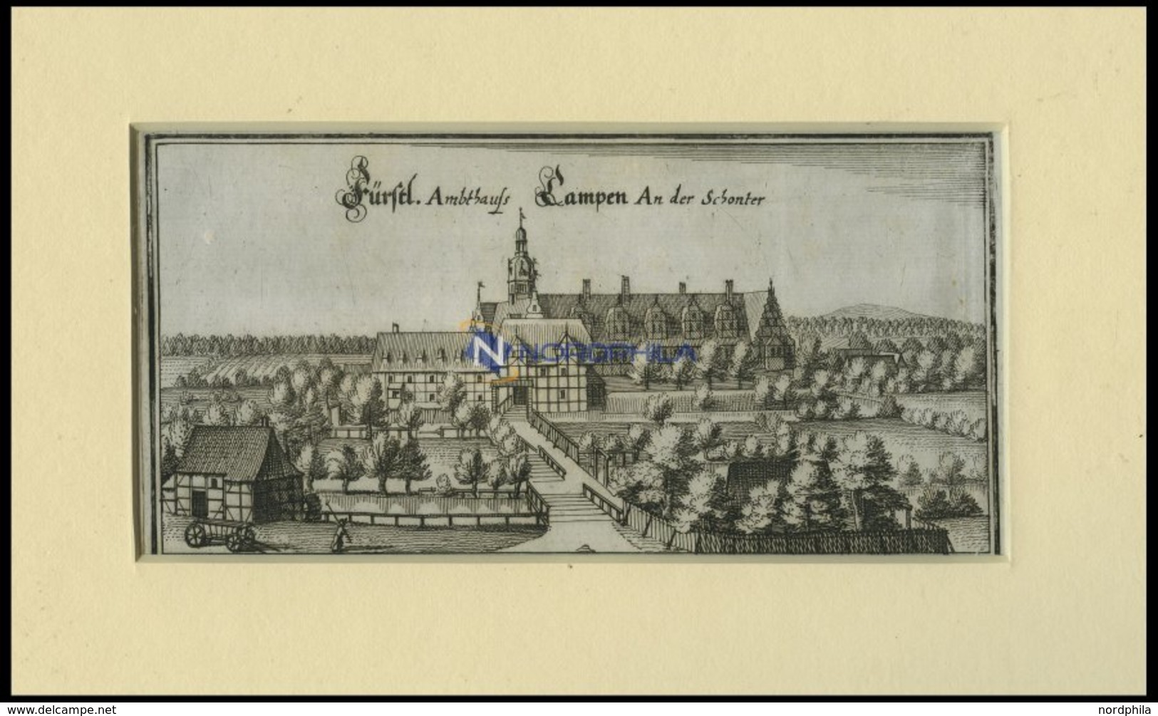 LEHRE: Schloß Campen, Kupferstich Von Merian Um 1645 - Litografía