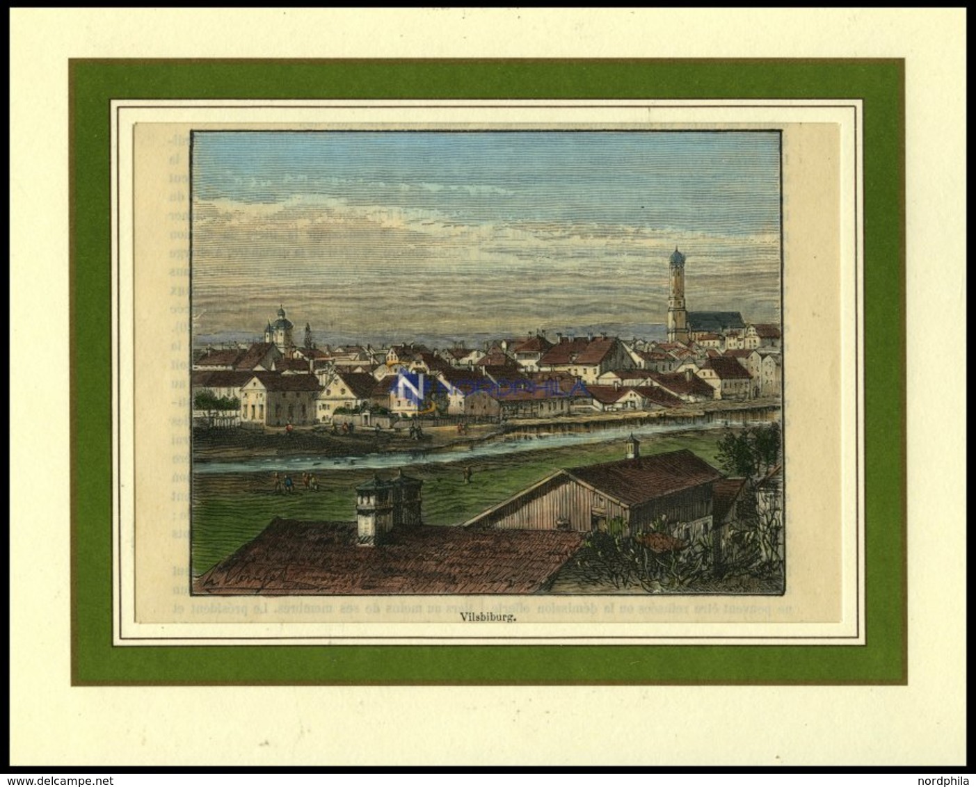 VILSBURG, Teilansicht, Kolorierter Holzstich Aus Malte-Brun Um 1880 - Litografía