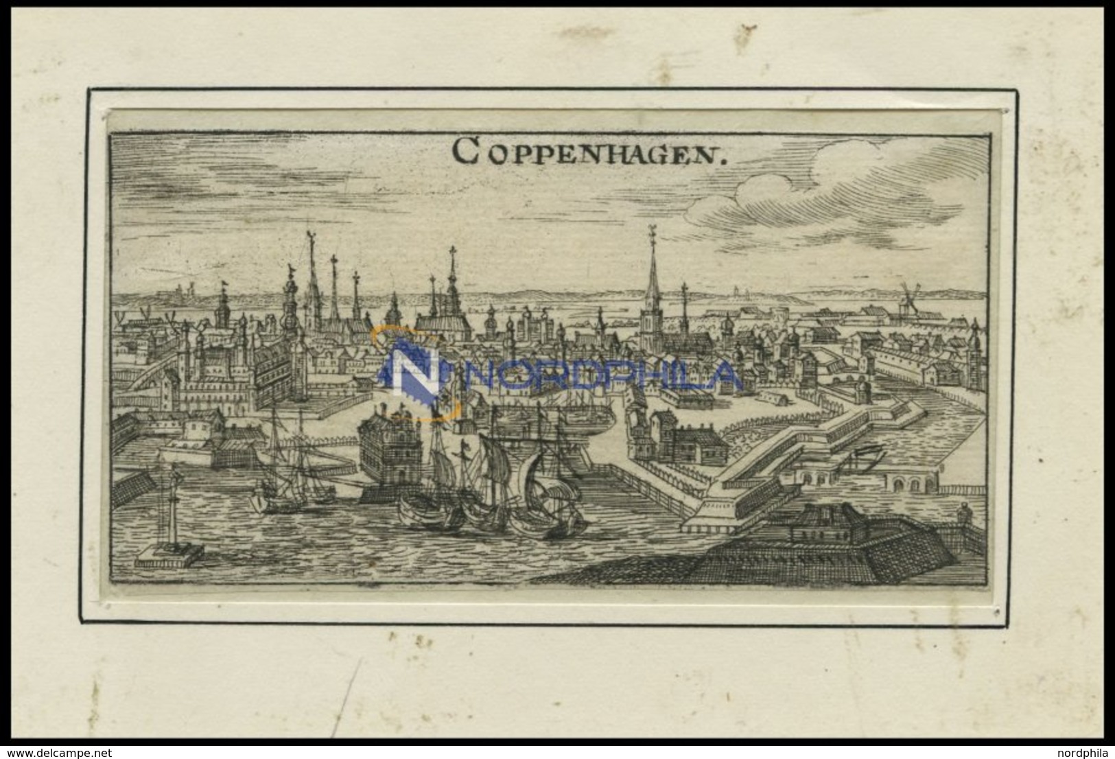 KOPENHAGEN, Gesamtansicht, Kupferstich Von Riegel Um 1690 - Lithographien