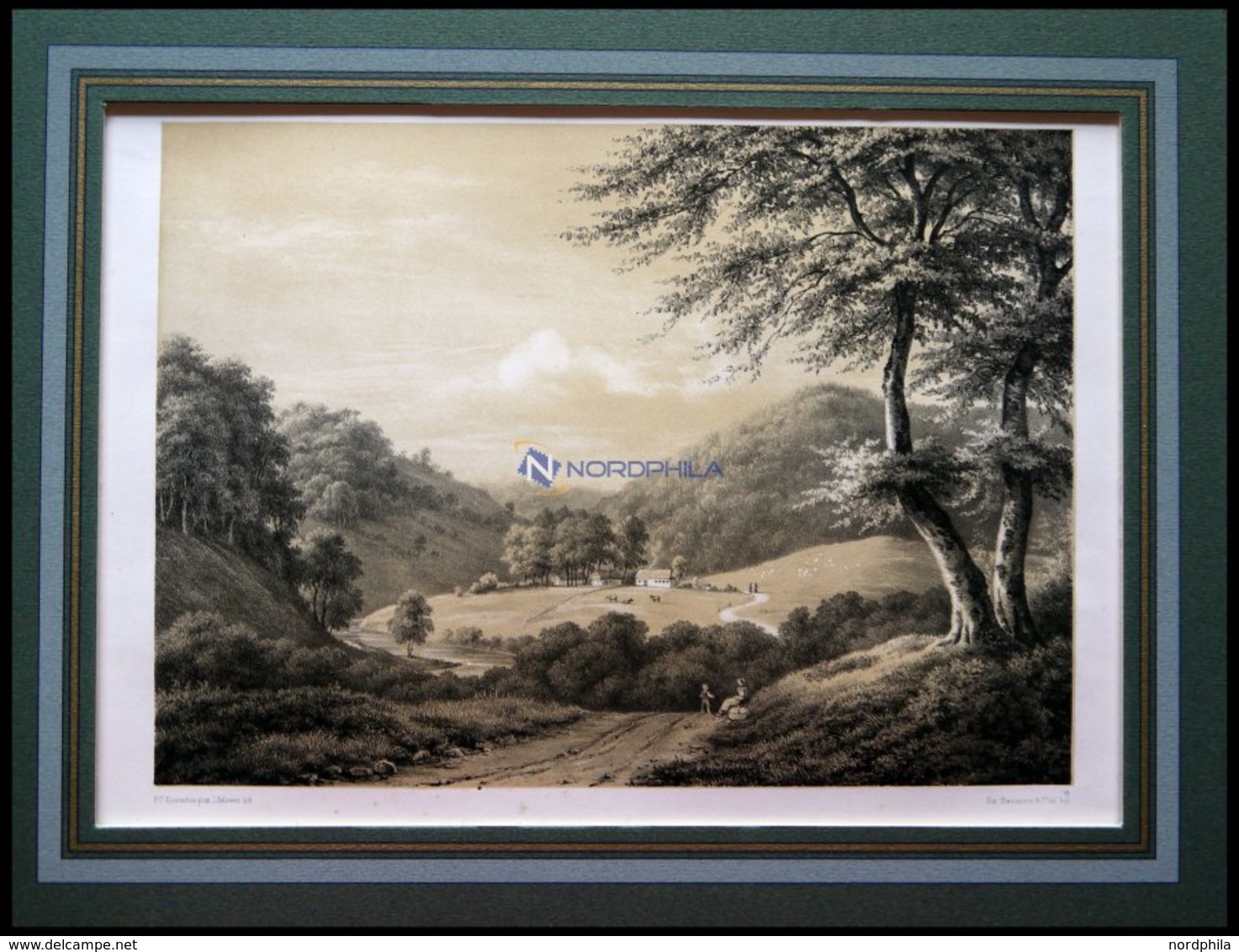 VEJLE: Greisdalen, Getönte Lithographie Von Hellesen/Baerentzen 1856 - Lithographien