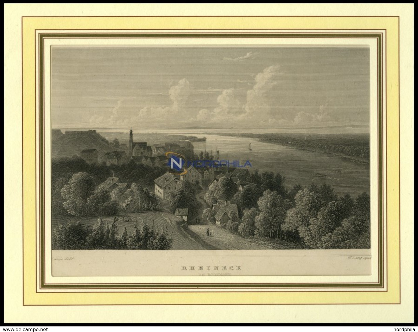 RHEINECK/KANTON ST. GALLEN, Gesamtansicht, Stahlstich Von Lange/Lang Um 1840 - Litografía