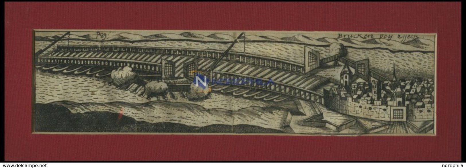 EFFECK: Brücke Bei Effeck, Kupferstich Um 1685 - Litografía