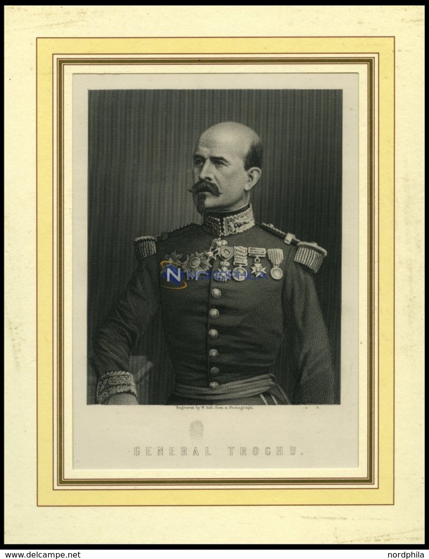 General Trochu, Stahlstich Von Holl Um 1880 - Lithographien