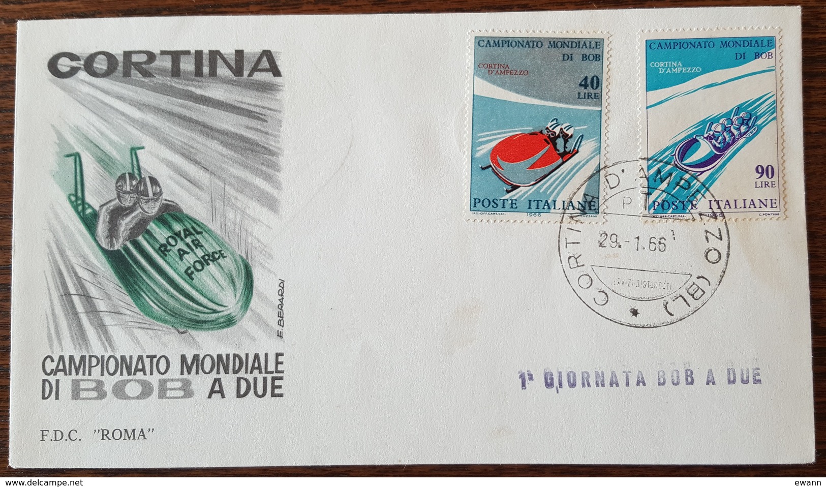 ITALIE - FDC 1966 - YT N°938, 939 - Championnats Du Monde De Bobsleigh / Sport - FDC