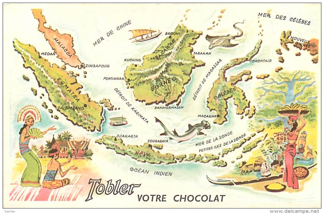 Image Publicitaire Chocolat Tobler , Tour Du Monde , N° 9 , Malaisie , * 272 74 - Autres & Non Classés