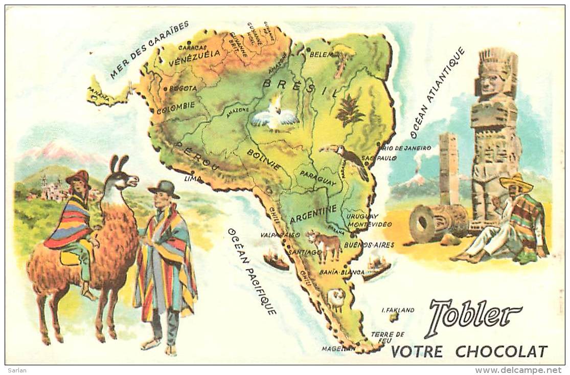 Image Publicitaire Chocolat Tobler , Tour Du Monde , N° 4 , Amerique Du Sud , * 272 79 - Autres & Non Classés