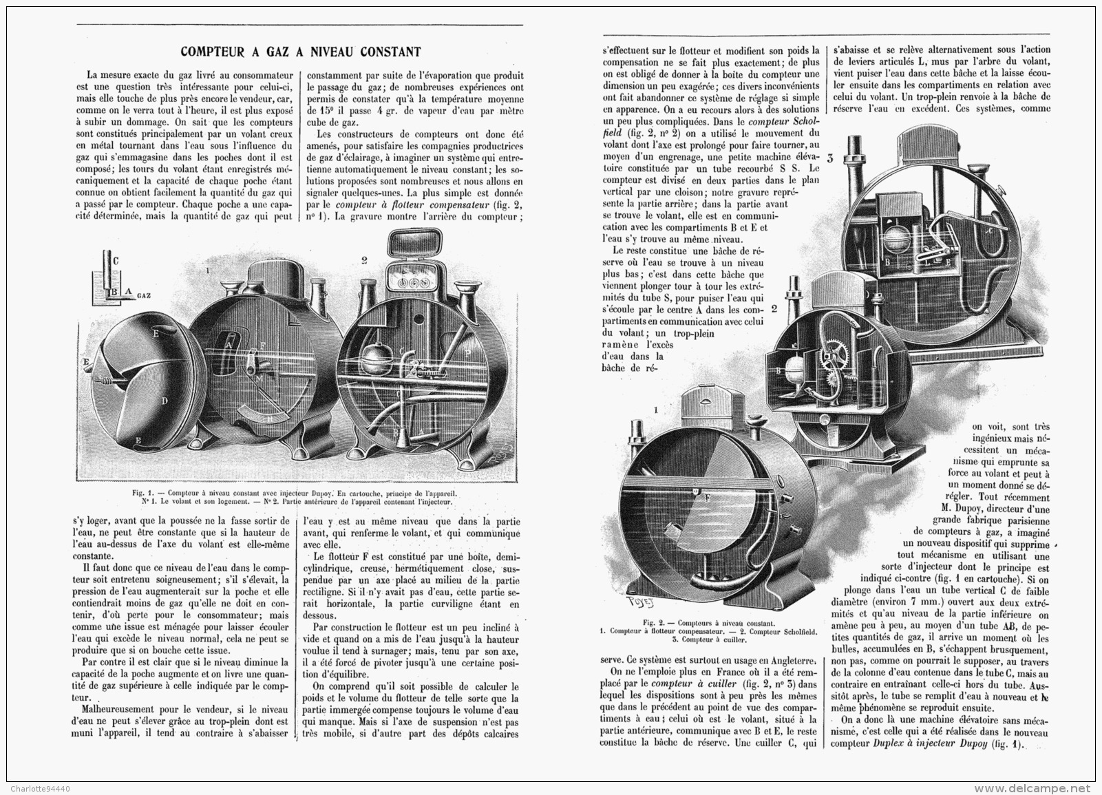 COMPTEUR à GAZ à NIVEAU CONSTANT   1907 - Autres & Non Classés