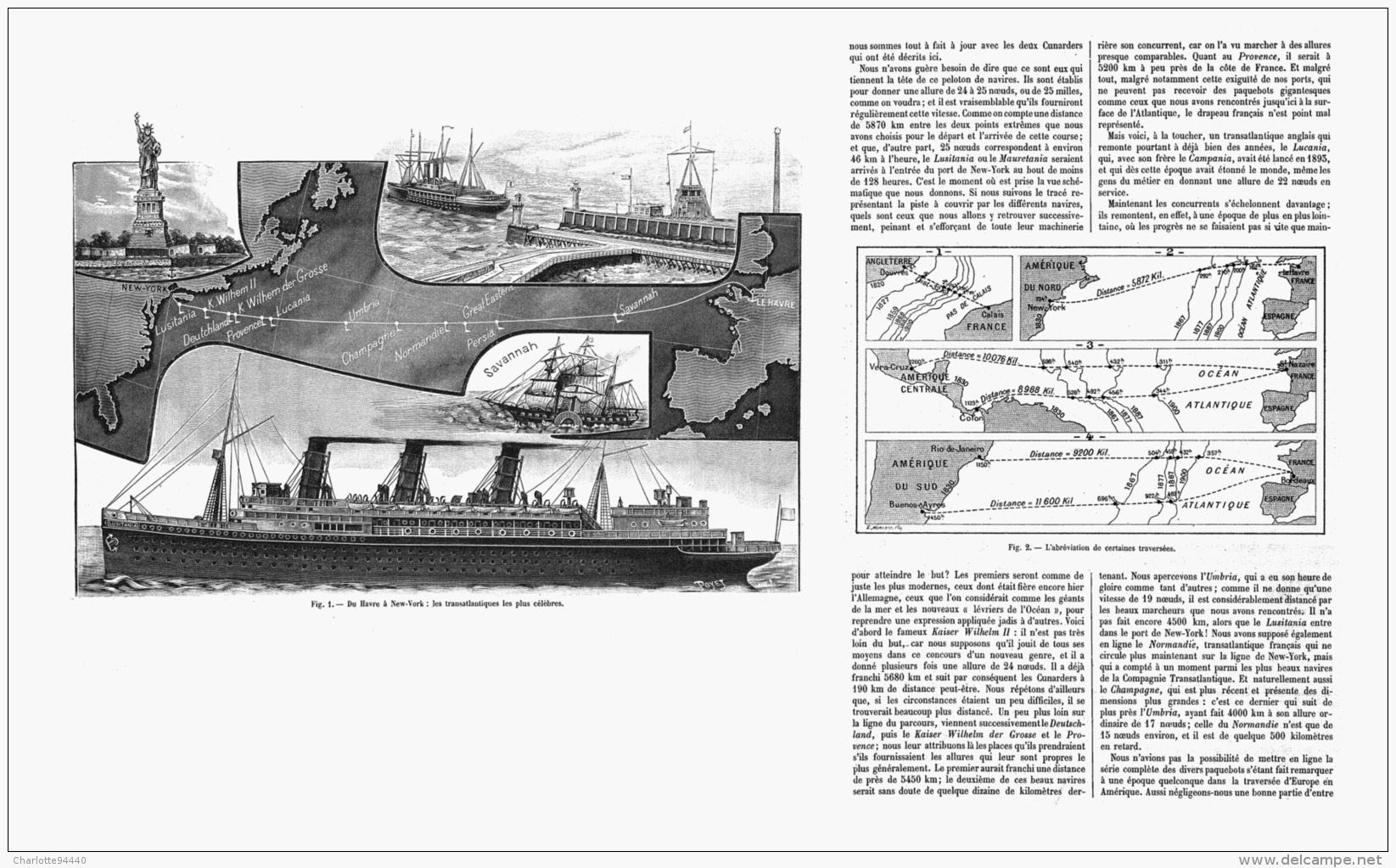 L'ACCELERATION DES TRAVERSéeS MARITIMES  ( LUSITANIA ) 1907 - Autres & Non Classés