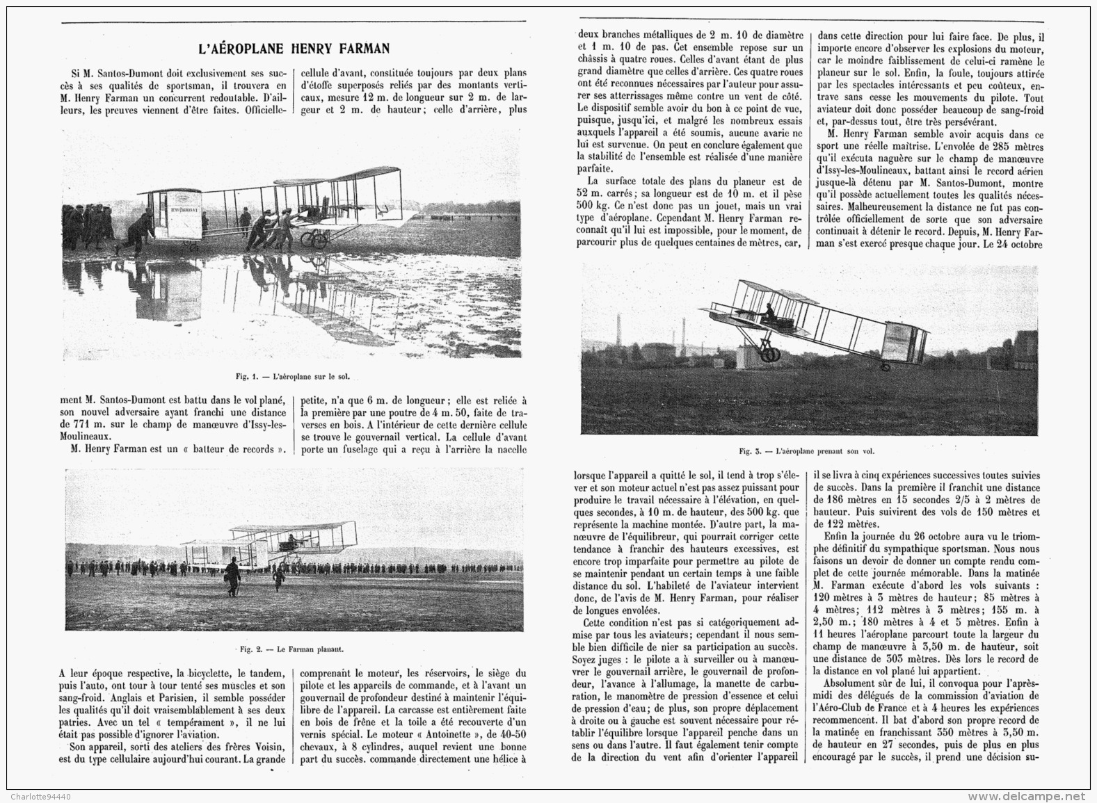 L'AEROPLANE  " HENRY FARMAN " 1907 - Autres & Non Classés