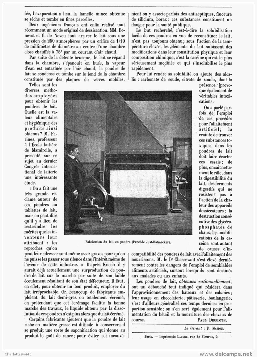 LES LAITS EN POUDRE  1907 - Other & Unclassified