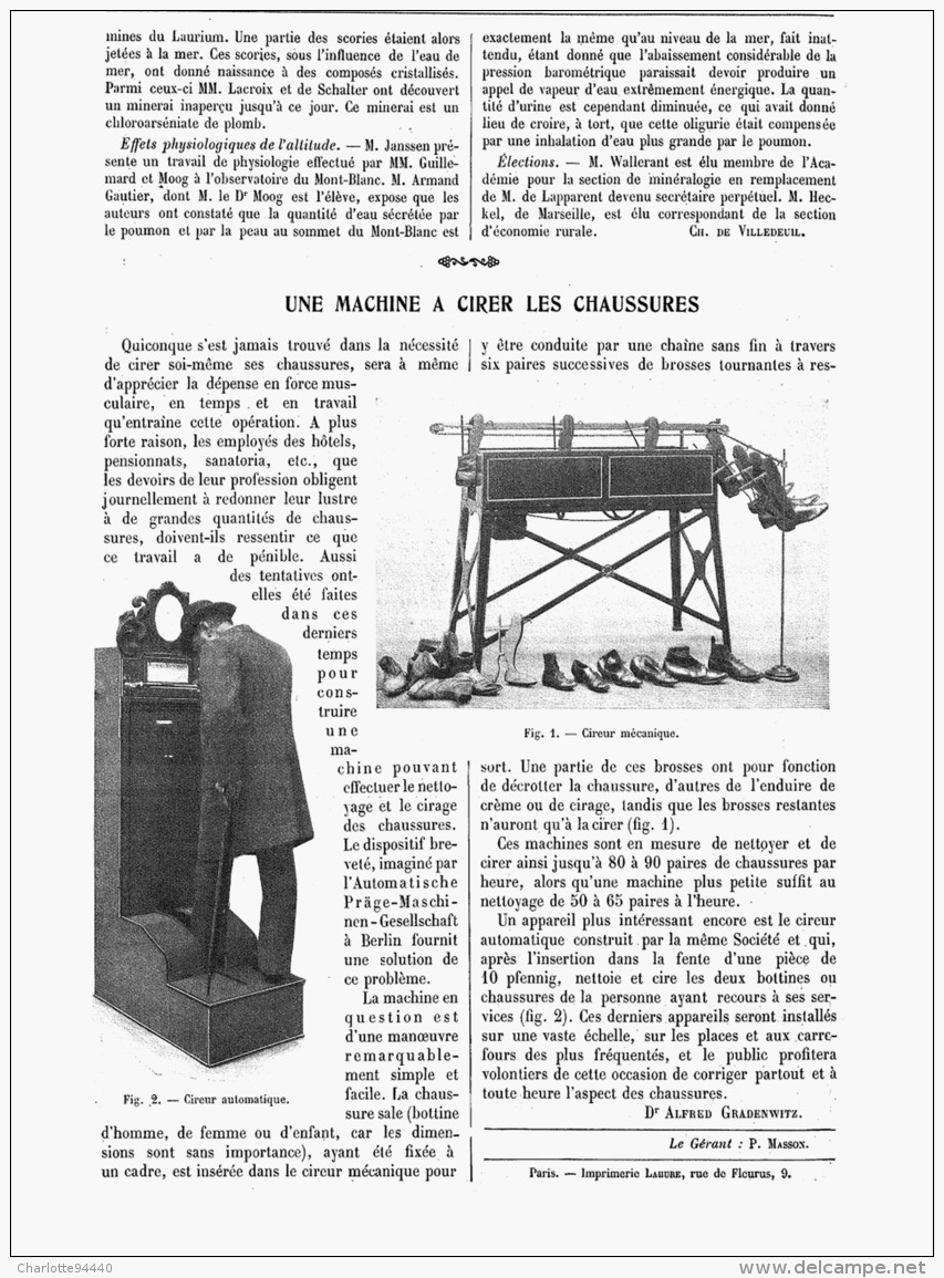 MACHINE à CIRER LES CHAUSSURES   1907 - Autres & Non Classés
