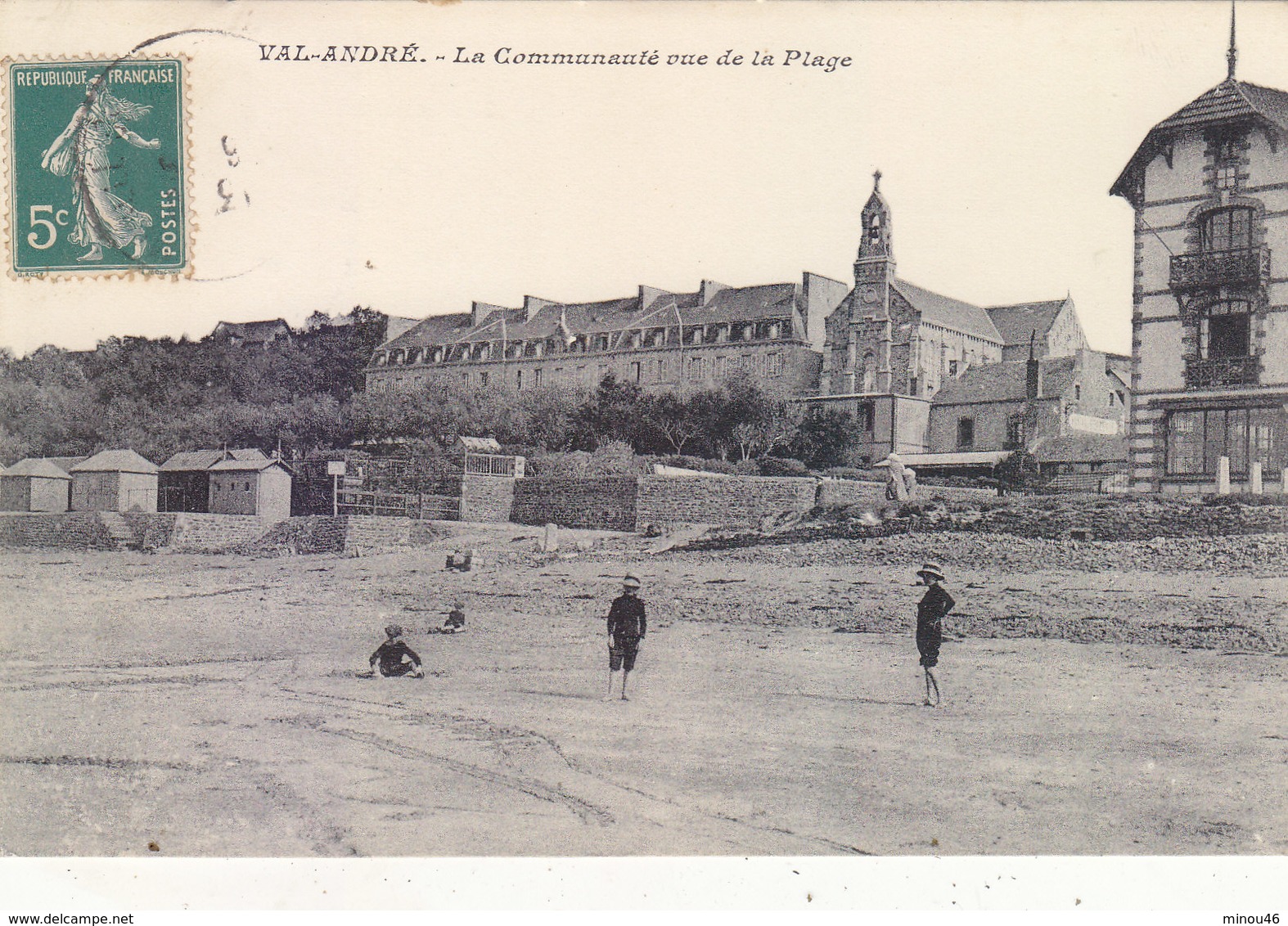 VAL-ANDRE : LA COMMUNAUTEE VUE DE LA PLAGE.1913.ANIMEE.PEU COURANTE.B.ETAT.PETIT PRIX.COMPAREZ!!! - Pléneuf-Val-André