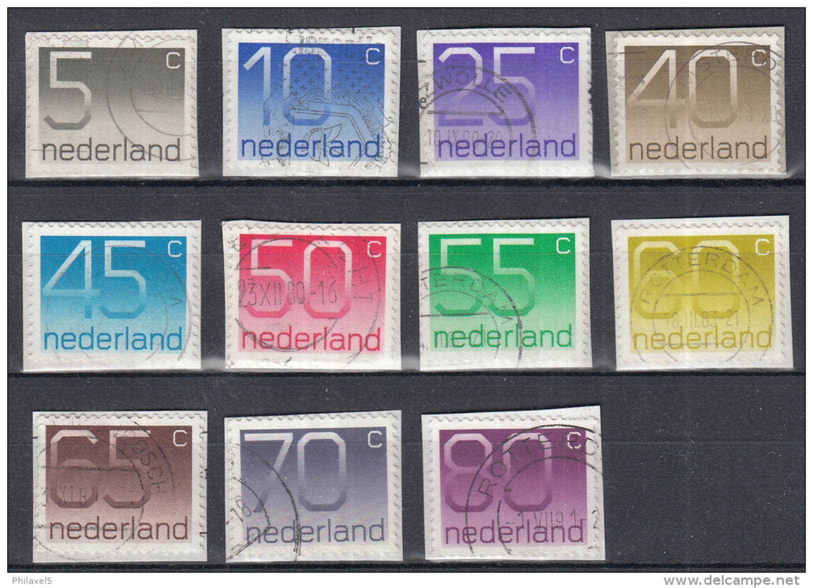 Nederland - 7.500 Zegels &ndash; Cijferzegels &ndash; Type Crouwel - O - Onafgeweekt/op Fragment - Vrac (min 1000 Timbres)