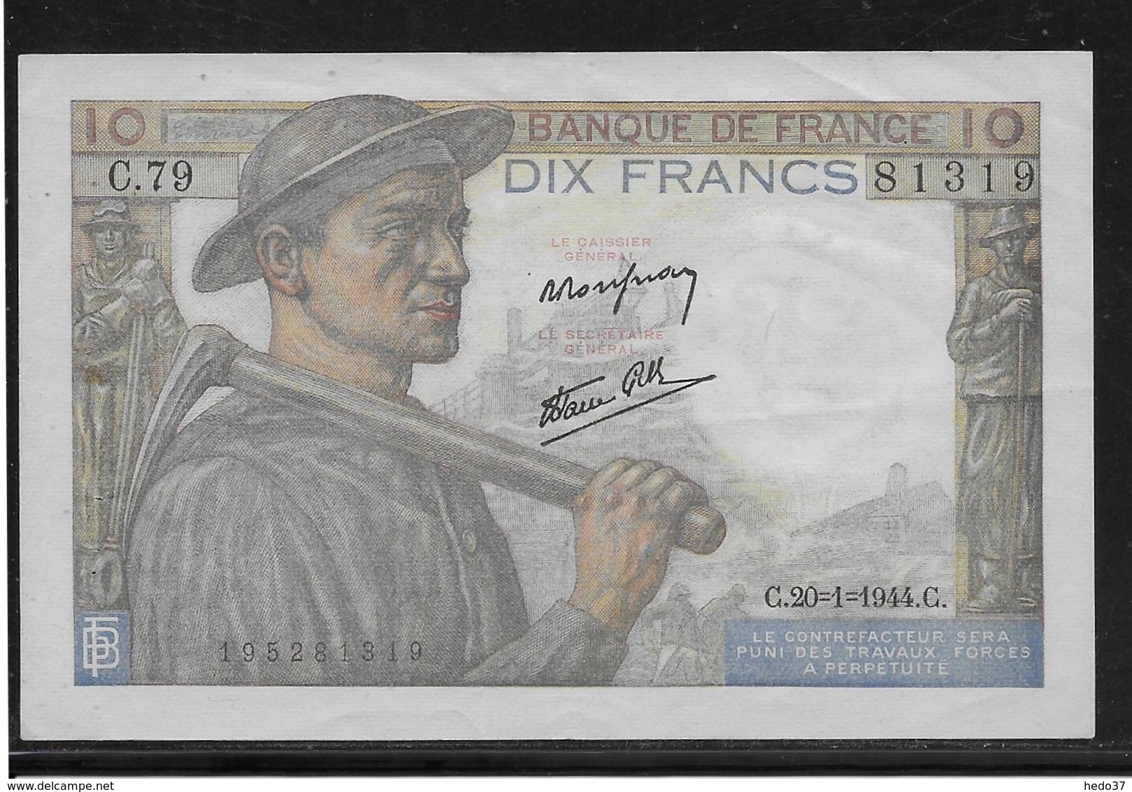 France 10 Francs Mineur - Fayette N°8-11 - SUP - 10 F 1941-1949 ''Mineur''