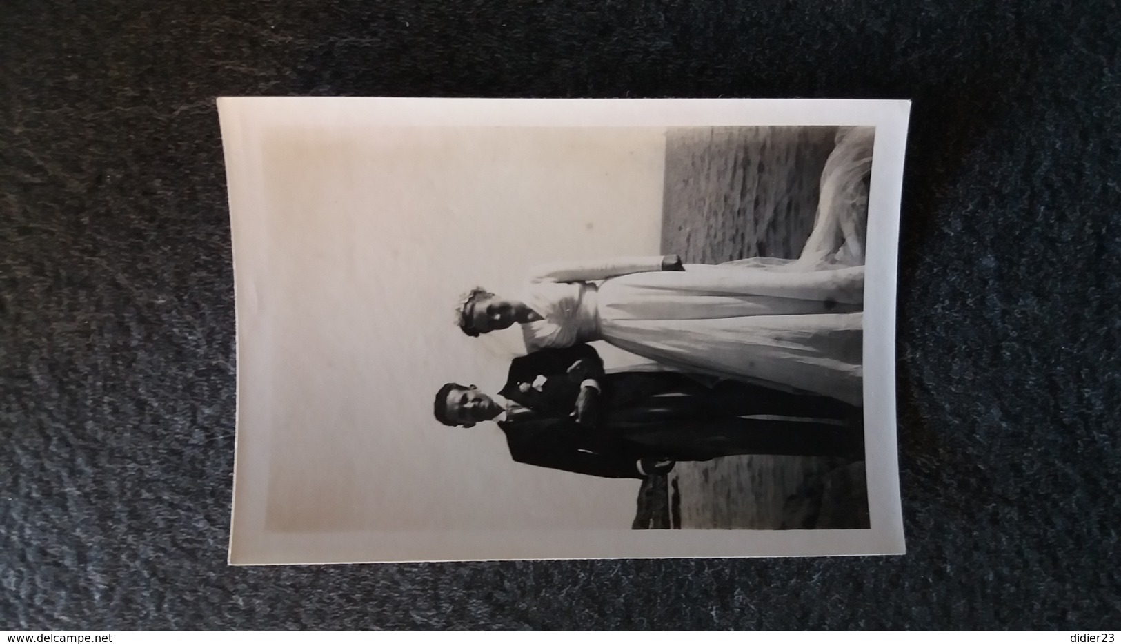 PHOTO ORIGINALE SOUVENIR MARIAGE ROBE DE MARIE 1946 - Noces