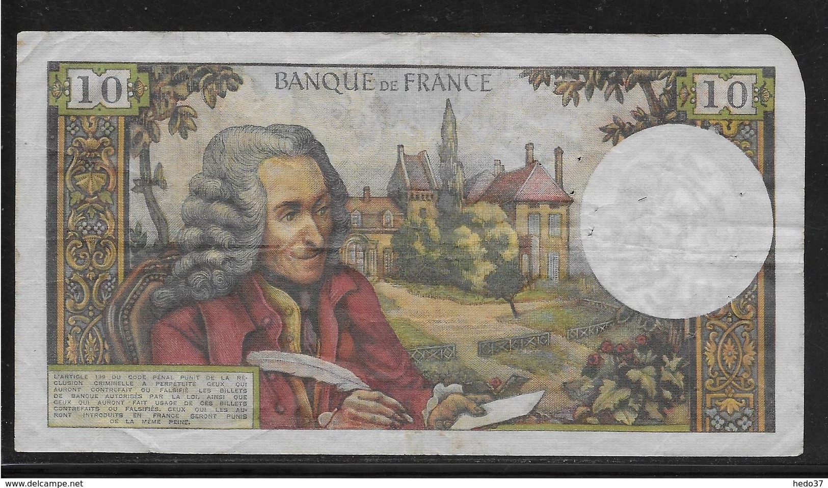 France 10 Francs Voltaire - Fayette N°62-18 - Variété Format Plus Grand 81x151 Mm Au Lieu De 80x150 - 10 F 1963-1973 ''Voltaire''