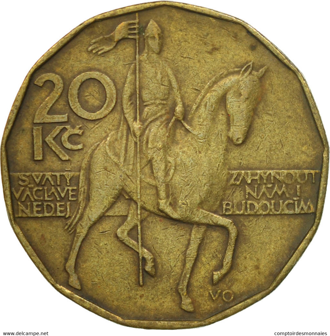 Monnaie, République Tchèque, 20 Korun, 1993, TB+, Brass Plated Steel, KM:5 - Tchéquie